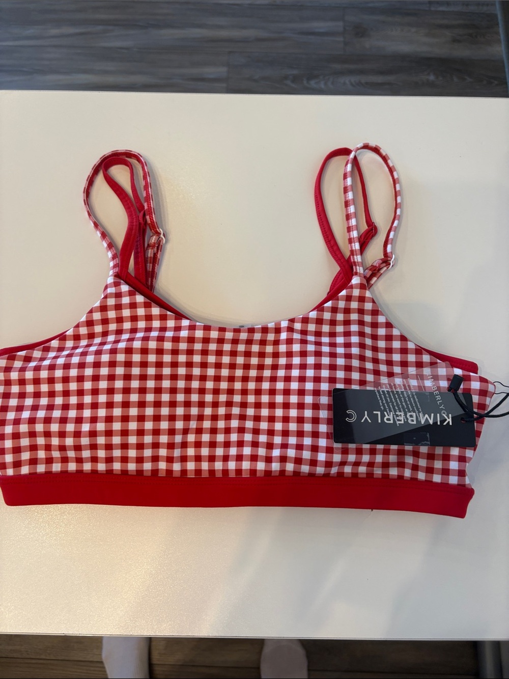 Kimberly C Red Gingham Bralette - Lightweight Support